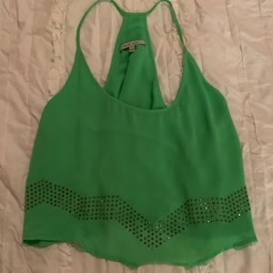 Flowy crop top neon green